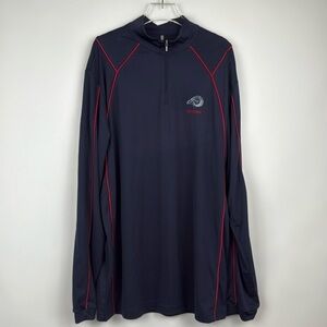 Sligo Men’s Golf Polo Long Sleeve Shirt Navy Blue Red Accents Size Large
